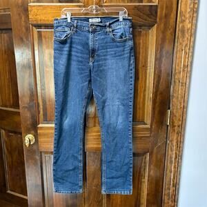 Members Mark Jeans Mens 34x32 Dark Wash Blue Straight Fit Mid Risemembers